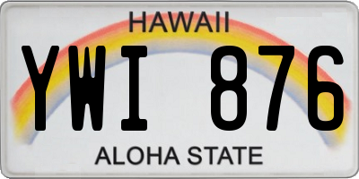 HI license plate YWI876