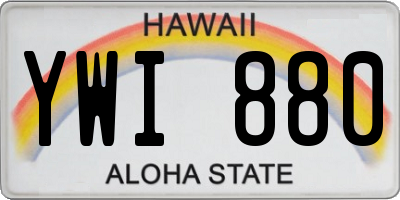 HI license plate YWI880