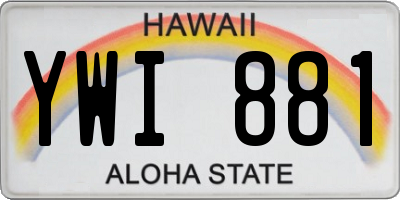 HI license plate YWI881