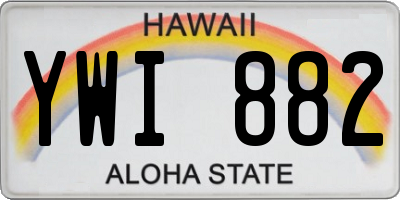 HI license plate YWI882
