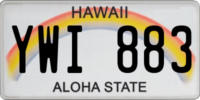 HI license plate YWI883