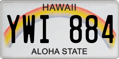 HI license plate YWI884