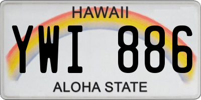 HI license plate YWI886