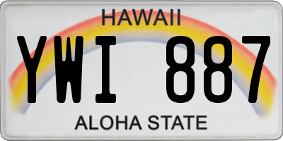 HI license plate YWI887