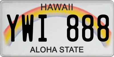 HI license plate YWI888