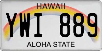 HI license plate YWI889