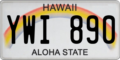 HI license plate YWI890