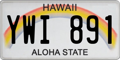 HI license plate YWI891