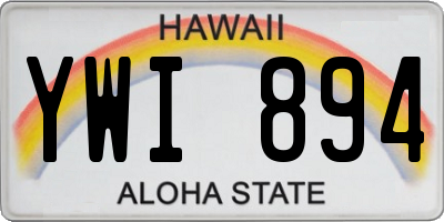 HI license plate YWI894