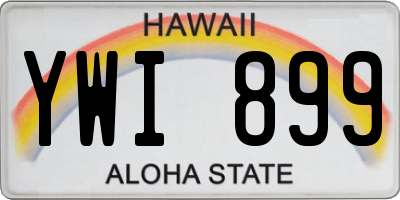 HI license plate YWI899