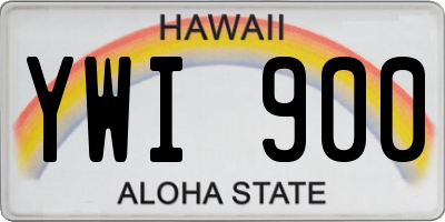 HI license plate YWI900