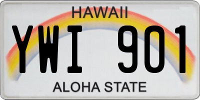 HI license plate YWI901