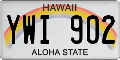 HI license plate YWI902