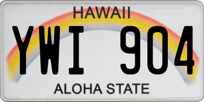 HI license plate YWI904