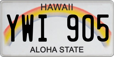 HI license plate YWI905