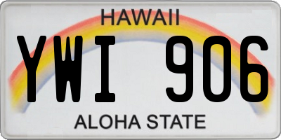 HI license plate YWI906