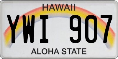 HI license plate YWI907