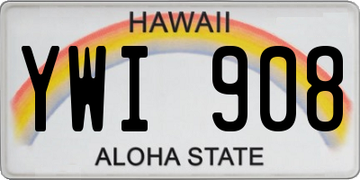 HI license plate YWI908