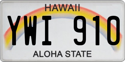 HI license plate YWI910
