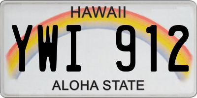 HI license plate YWI912