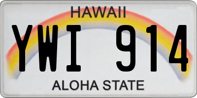 HI license plate YWI914