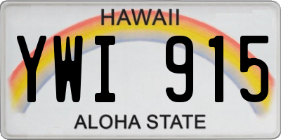 HI license plate YWI915