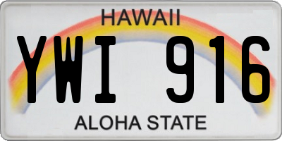 HI license plate YWI916