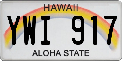 HI license plate YWI917