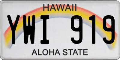 HI license plate YWI919