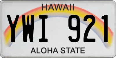 HI license plate YWI921