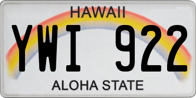 HI license plate YWI922