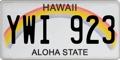 HI license plate YWI923