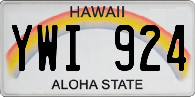 HI license plate YWI924