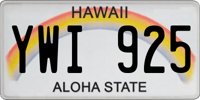 HI license plate YWI925