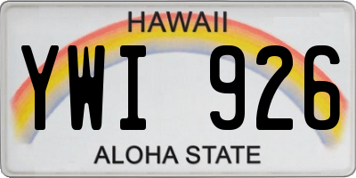 HI license plate YWI926
