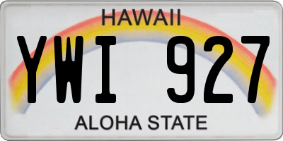 HI license plate YWI927