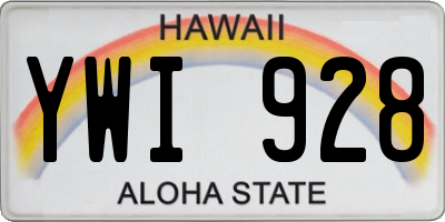 HI license plate YWI928