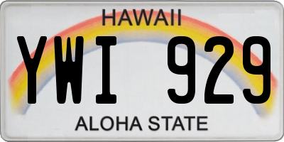 HI license plate YWI929