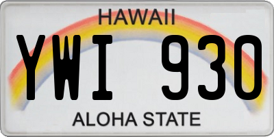 HI license plate YWI930