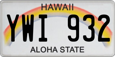 HI license plate YWI932