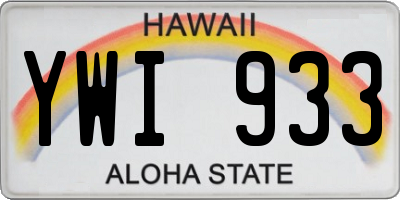 HI license plate YWI933
