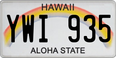 HI license plate YWI935