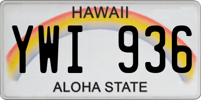 HI license plate YWI936
