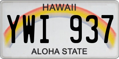 HI license plate YWI937