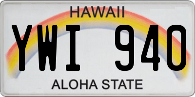 HI license plate YWI940