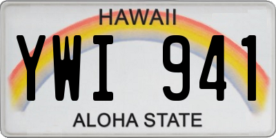 HI license plate YWI941