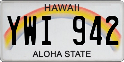 HI license plate YWI942