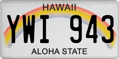 HI license plate YWI943