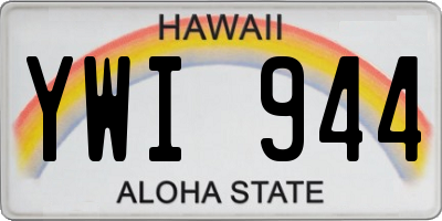 HI license plate YWI944