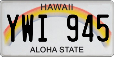 HI license plate YWI945